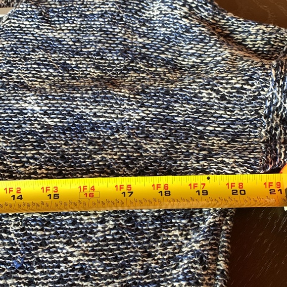 Jolt women’s sweater in blue white tan maroon lace size Large coastal boho - Picture 11 of 13